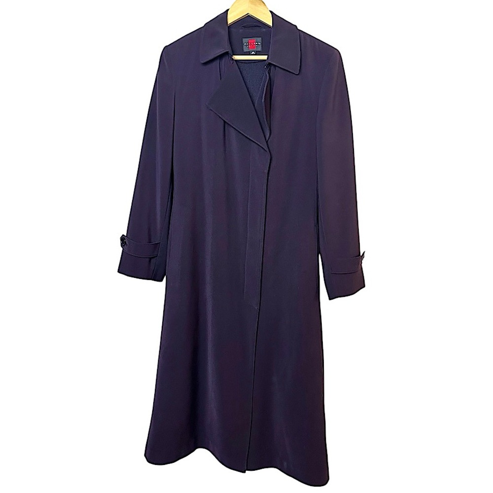 Vintage Gallery Purple Aubergine Trench Coat with Removable Liner Size 6P